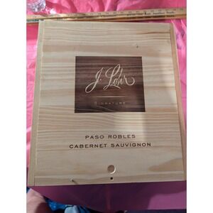 J Lohr Signature Paso Robles Cabernet empty wooden crate box with slide lid